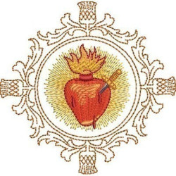 Embroidery Design Frame With Immaculate Heart