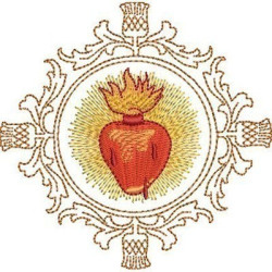 Embroidery Design Frame With Sacred Heart