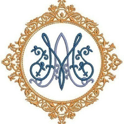 Diseño Para Bordado Medalla Mariana 46