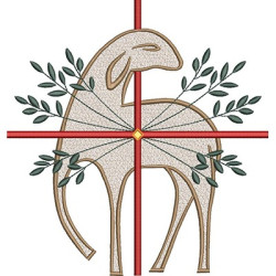 LAMB WITH CROSS AND LEAF