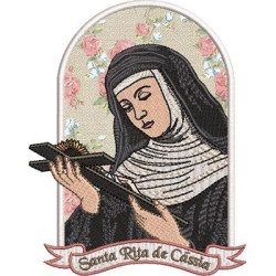 Embroidery Design Saint Rita Of Cassia 14 Cm In The Frame