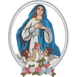 Embroidery Design Medal Our Lady Conception