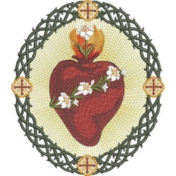 Embroidery Design Castismus Heart Of Joseph In The Frame 2