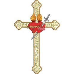 CROSS SACRED AND IMMACULATE HEART OF JESUS 20 CM
