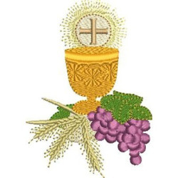 Diseño Para Bordado Cáliz Con Anfitrión Consagrado 7