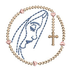 Embroidery Design Chaster With Small Mary