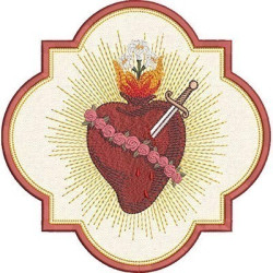 Diseño Para Bordado Marco Aplicado Inmaculado Corazon De Maria