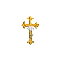 Embroidery Design Small Rose Cross