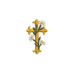 SMALL CROSS WITH LILIES