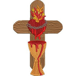 Diseño Para Bordado Cruz Sagrado Corazón De Jesús 2