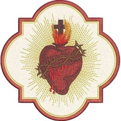 Diseño Para Bordado Marco Aplicado Sagrado Corazón De Jesús 2