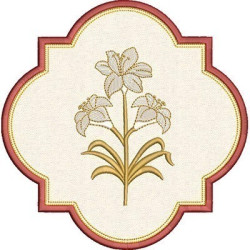 Embroidery Design Frame Applied With Lilies