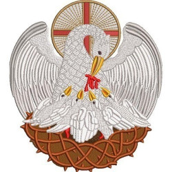 Diseño Para Bordado Pelicano Eucarístico