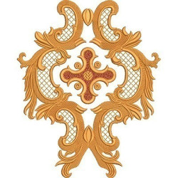 Embroidery Design Baroque Frame With Cross