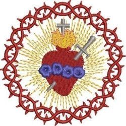 Embroidery Design Crown Of Thorns With Immaculate
