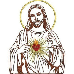 Matriz De Bordado Sagrado Coração De Jesus Contornado 1