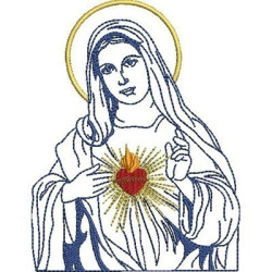 Embroidery Design Immaculate Heart Of Mary Contoured 1