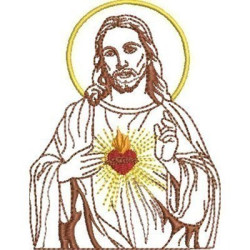 Matriz De Bordado Sagrado Coração De Jesus Contornado 2