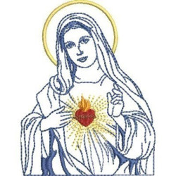 Embroidery Design Immaculate Heart Of Mary Contoured 2