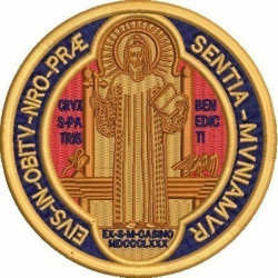 Embroidery Design Medal St Benedicts Back 12 Cm