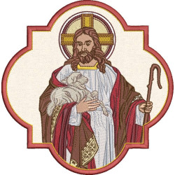 Diseño Para Bordado Jesús Buen Pastor En El Marco