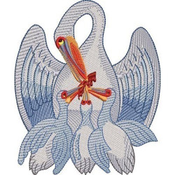 Embroidery Design Eucharistic Pelican 3