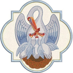 Embroidery Design Eucharistic Pelican 4