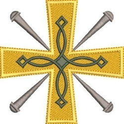 Diseño Para Bordado Cruz Adornada Semana Santa