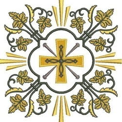 Diseño Para Bordado Cruz Decorada 228