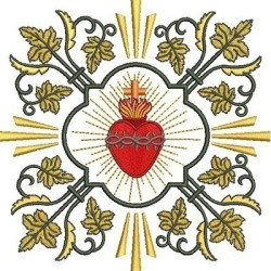 Diseño Para Bordado Sagrado Corazon Decorado 16 Cm