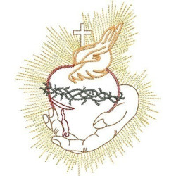 Embroidery Design Sacred Heart Of Jesus Contoured