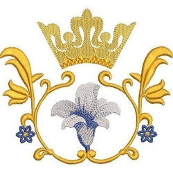 Diseño Para Bordado Marco Floral Con Corona 7