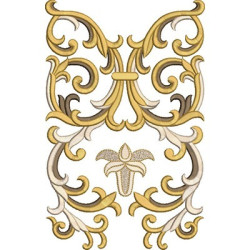 Embroidery Design Voluts With Fleur De Lis 1