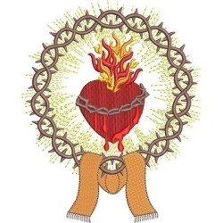Embroidery Design Sacred Heart Of Jesus With Crown 2