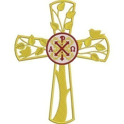 Diseño Para Bordado Cruz Decorada Con Px