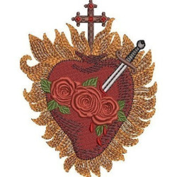 Diseño Para Bordado Inmaculado Corazon De Maria 12 Cm