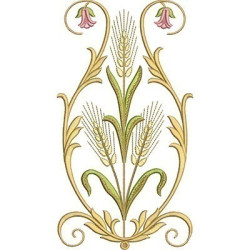 Diseño Para Bordado Trigo Y Uvas Arabesco Floral31