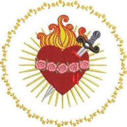 INMACULADO CORAZON DE MARIA EN MARCO FLORAL