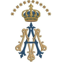 Matriz De Bordado Mariano Com Coroa 8