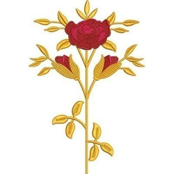 Embroidery Design Rose With Sprouts