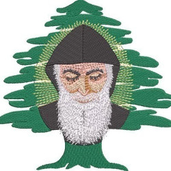 Embroidery Design Saint Charbel Makhlouf With Cedar 4