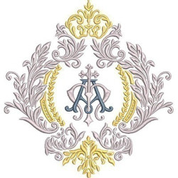 Diseño Para Bordado Mariano Adornado Con Corona