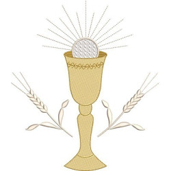 CHALICE WITH CONSECRATED HOST AND WHEAT