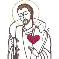 Embroidery Design Jesus Good Shepherd Contoured