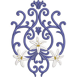 Embroidery Design Arabescs With Lilies 4