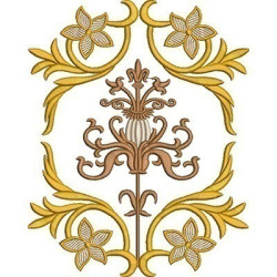 Embroidery Design Floral Voluts Frame 1