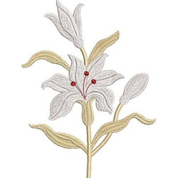 Embroidery Design Branch Of Lilies 3