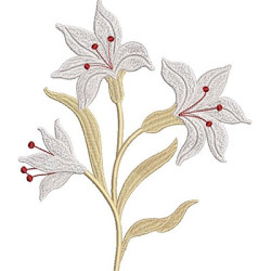 Embroidery Design Branch Of Lilies 4