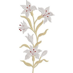 Embroidery Design Branch Of Lilies 5