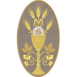 Embroidery Design Medal Applied With Chalice